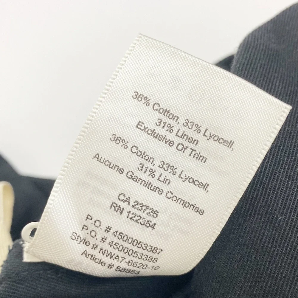 Aritzia X Wilfred Free Emmack Linen Cotton Belted High Rise Tapered Pant Trouser